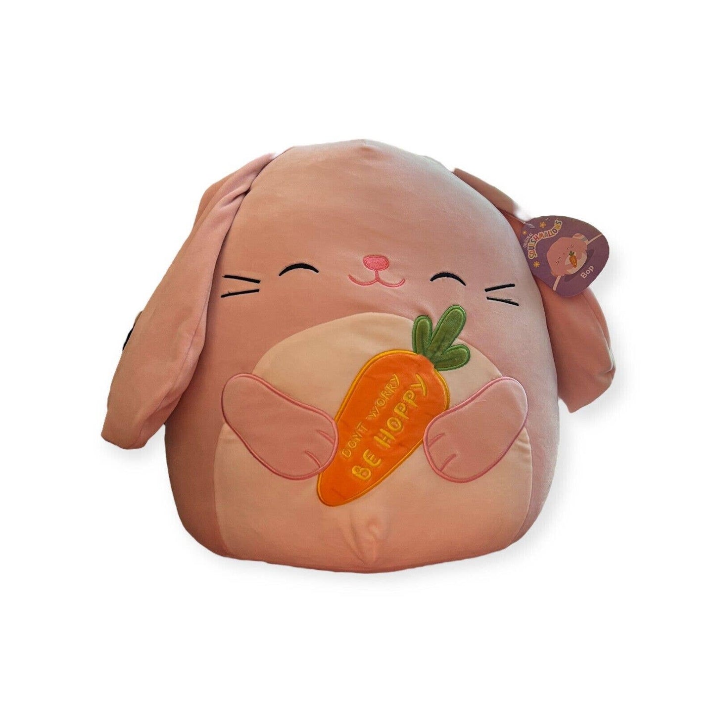 Squishmallows Bop the Bunny Holding a Carrot 16” RARE - Easter Plush Toy