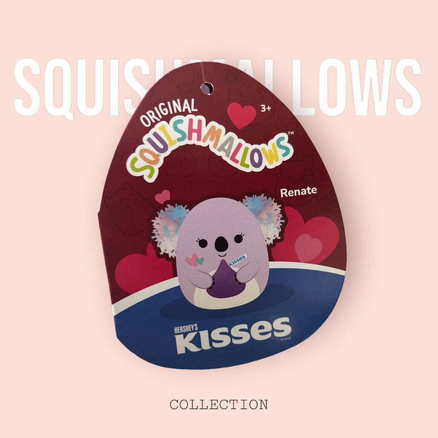 Squishmallows Renate the Koala Valentine Hershey Kisses Heart 5”