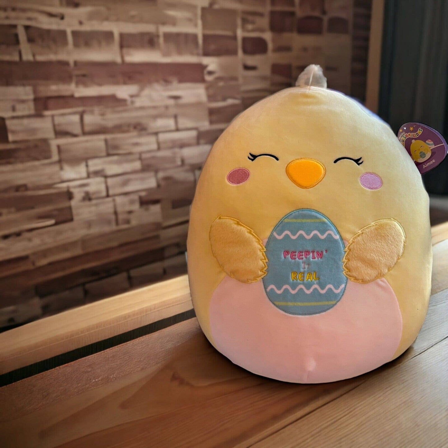 Squishmallow Aimee Yellow Chick 16” Easter Edition Holding Egg (Kelly Toy)