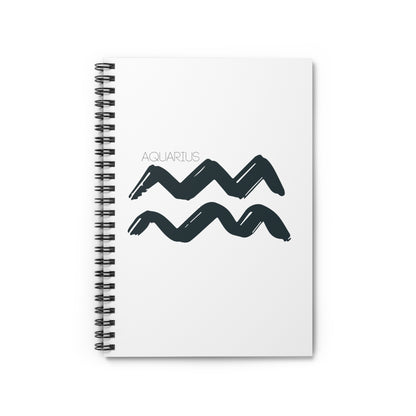 Zodiac Journal Notebook Aquarius- Spiral Bound - Ruled Line