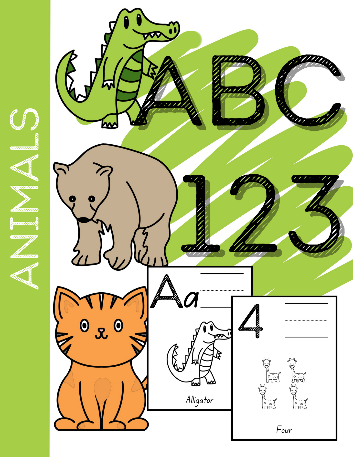 ANIMAL ABC-123 Coloring Book/Spiral Bound