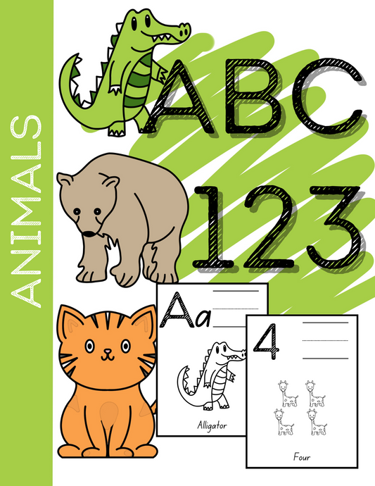 ANIMAL ABC-123 Coloring Book/Spiral Bound