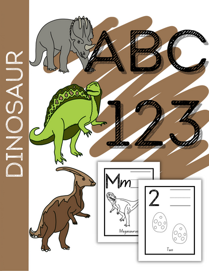 DINOSAUR ABC-123 Coloring Book/Digital Download