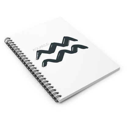 Zodiac Journal Notebook Aquarius- Spiral Bound - Ruled Line